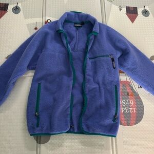Patagonia Women's Purple Fleece Jacket with Teal Trim